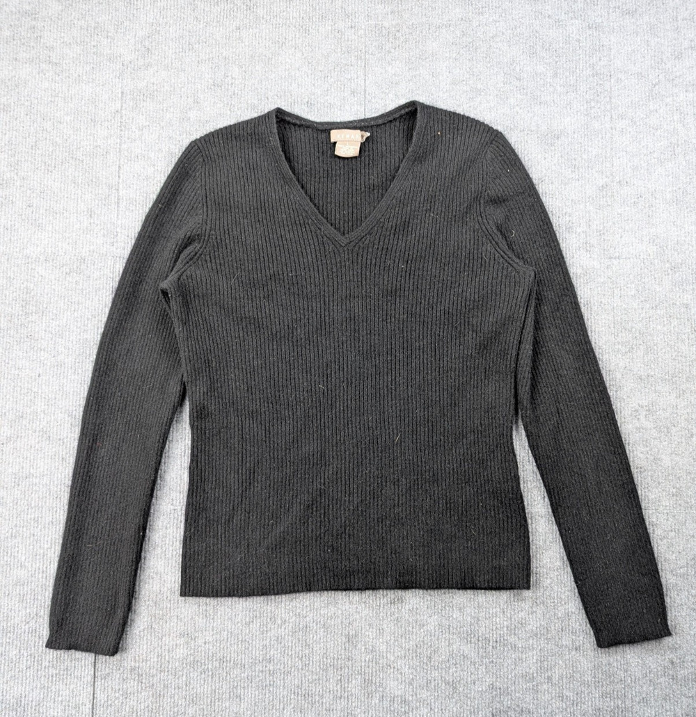 Kenar Cashmere Sweater Womens Large Ribbed Quiet Luxury Timeless Natural Fiber